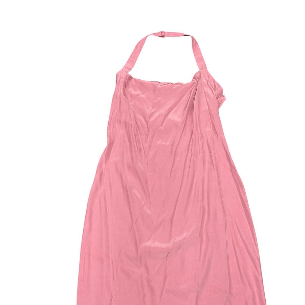 Reformation Alli Silk Midi Dress Sugar Plum Halter Pink Size 10 Square Neck - Picture 5 of 14